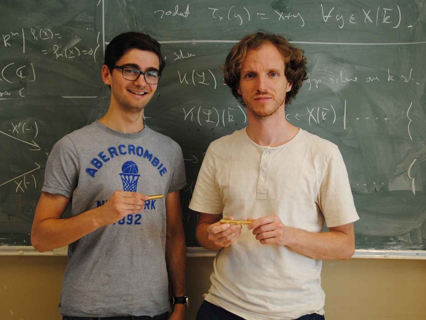 The winners of the 2019 Golden Chalk: Ronen Brilleslijper (left) and Lenny Taelman (right)